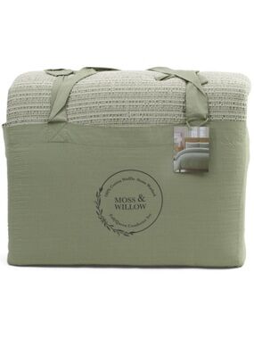 Moss & Willow Sage Green Waffle Comforter Set